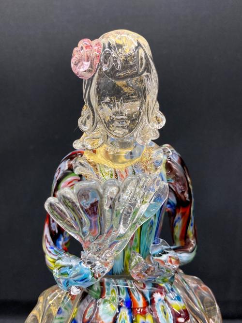 ガラスオブジェ ベネチアングラス 貴婦人 マルチカラー スレ有