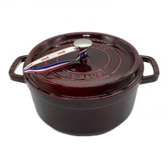 Staub (ストウブ) ココット・ラウンド グレナディンレッド ※長期保管による内部の経年変化有 1102487