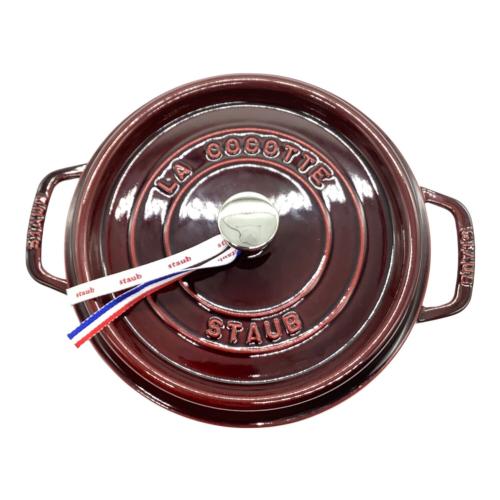 Staub (ストウブ) ココット・ラウンド グレナディンレッド ※長期保管による内部の経年変化有 1102487