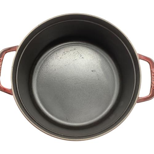 Staub (ストウブ) ココット・ラウンド グレナディンレッド ※長期保管による内部の経年変化有 1102487
