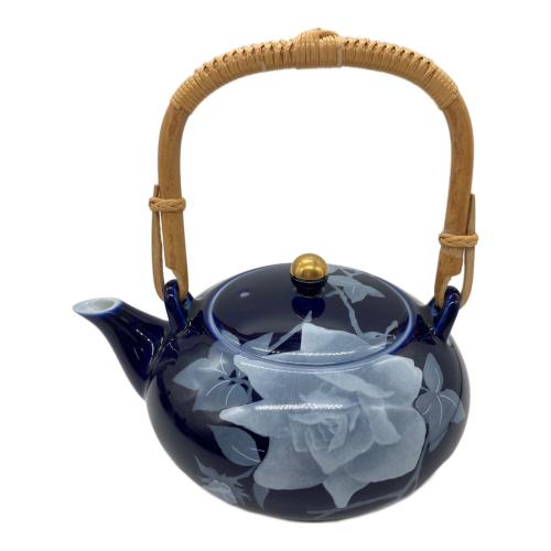 香蘭社 (コウランシャ) 蓋付茶器揃 ルリ白ばら 急須1・湯呑み5セット