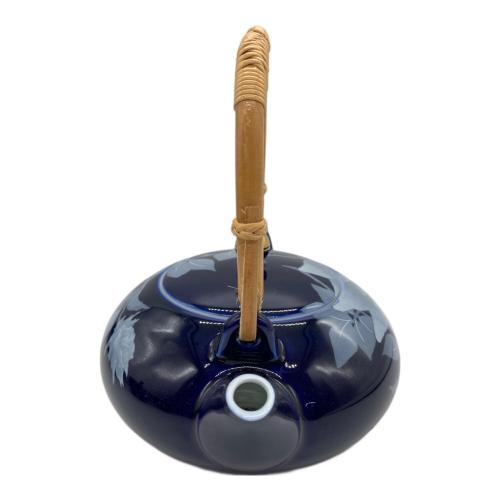 香蘭社 (コウランシャ) 蓋付茶器揃 ルリ白ばら 急須1・湯呑み5セット