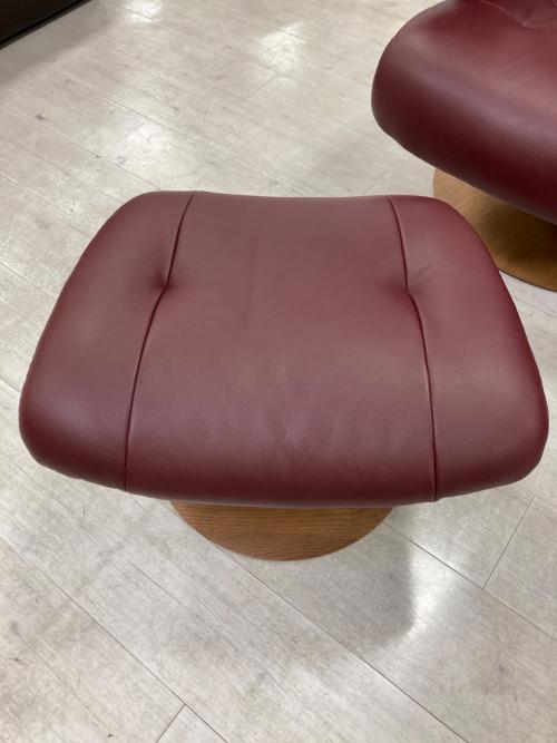 karimoku (カリモク) リクライニングチェアー レッド THE FIRST RU02モデル 224 オットマン付き