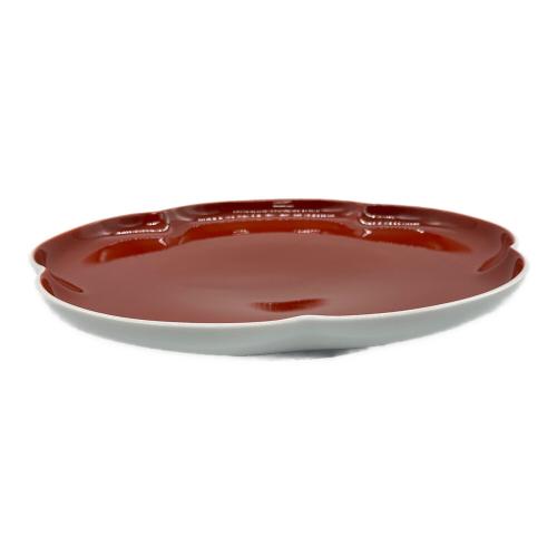 深川製磁 (フカガワセイジ) 盛皿 レッド・ホワイト 梅型 2Pセット