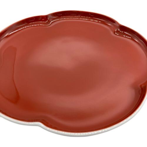 深川製磁 (フカガワセイジ) 盛皿 レッド・ホワイト 梅型 2Pセット