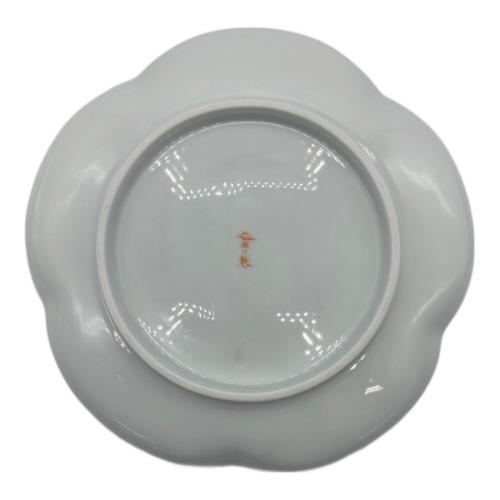 深川製磁 (フカガワセイジ) 盛皿 レッド・ホワイト 梅型 2Pセット