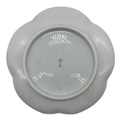 深川製磁 (フカガワセイジ) 盛皿 レッド・ホワイト 梅型 2Pセット