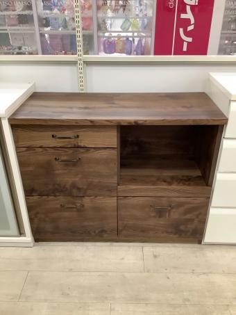 サンウッディ (-) キッチンカウンター ブラウン 155 引き出し付き アマンダ