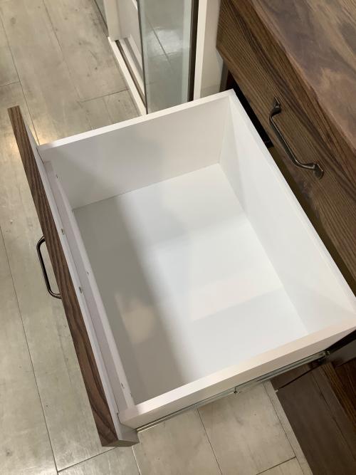 サンウッディ (-) キッチンカウンター ブラウン 155 引き出し付き アマンダ