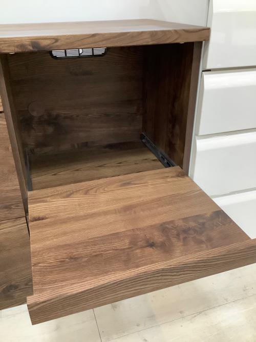 サンウッディ (-) キッチンカウンター ブラウン 155 引き出し付き アマンダ