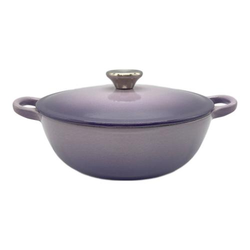 LE CREUSET (ルクルーゼ) マルミット SIZE 22cm パープル ※キズ・サビ・ハガレ有