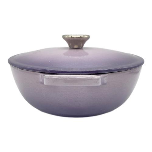 LE CREUSET (ルクルーゼ) マルミット SIZE 22cm パープル ※キズ・サビ・ハガレ有