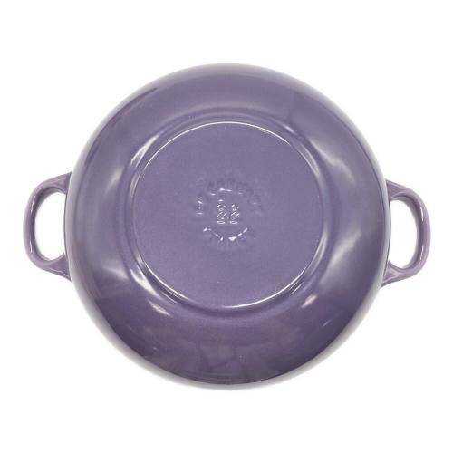 LE CREUSET (ルクルーゼ) マルミット SIZE 22cm パープル ※キズ・サビ・ハガレ有
