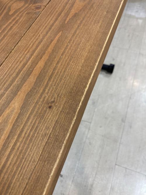 昇降デスク(手動) ブラウン×ブラック 北欧 カフェ風 木製