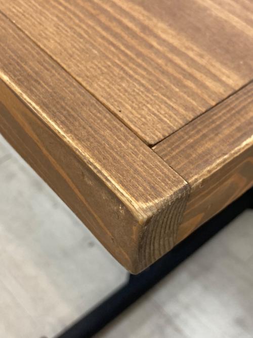 昇降デスク(手動) ブラウン×ブラック 北欧 カフェ風 木製