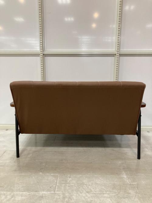 2人掛けソファー ブラウン アーム付 ファブリック