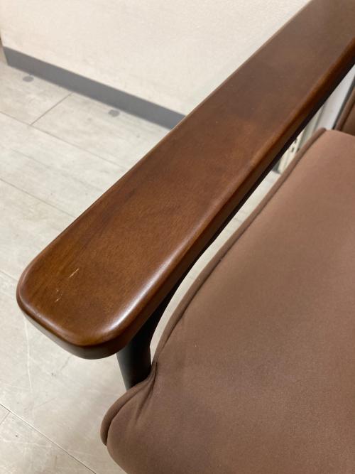 2人掛けソファー ブラウン アーム付 ファブリック