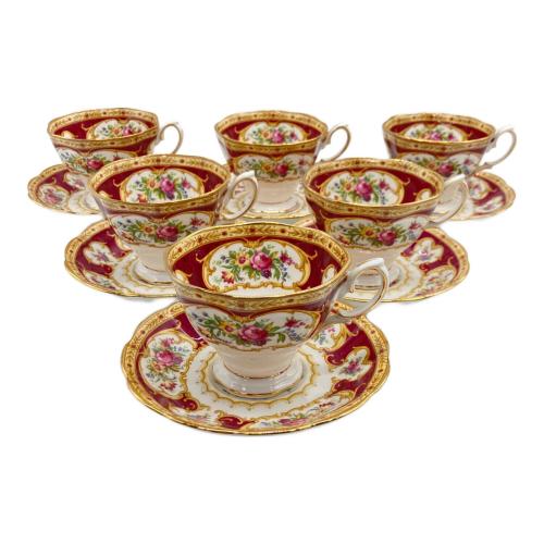 ROYAL ALBERT (ロイヤルアルバート) カップ&ソーサー スレ・ヨゴレ有 レディーハミルトン 6Pセット