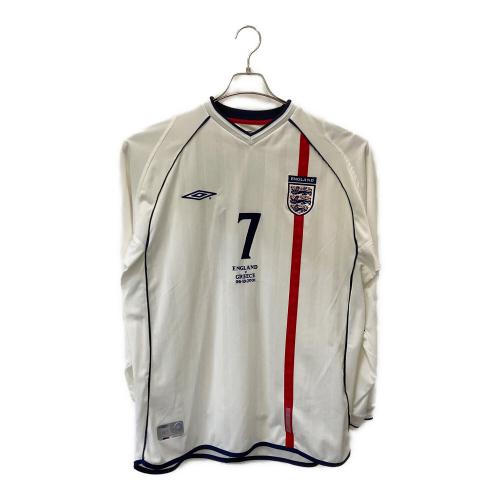 UMBRO (アンブロ) ゲームシャツ メンズ SIZE L ホワイト×レッド×ネイビー 06・10・2001 Greece程度B 2001年 ベッカム
