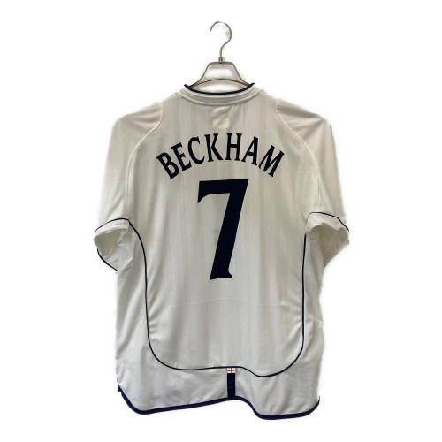 UMBRO (アンブロ) ゲームシャツ メンズ SIZE L ホワイト×レッド×ネイビー 06・10・2001 Greece程度B 2001年 ベッカム