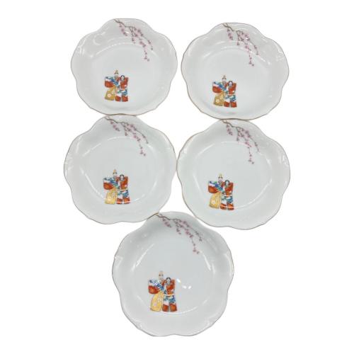 深川製磁 (フカガワセイジ) 桜型取皿揃 ひな人形 5Pセット