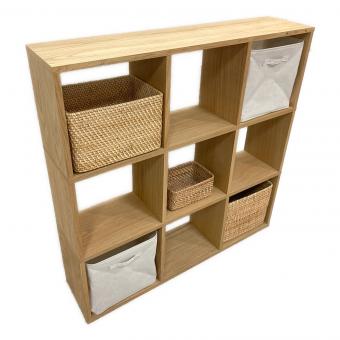 無印良品 (ムジルシリョウヒン) スタッキングシェルフ ナチュラル 277 3×3 カゴ付