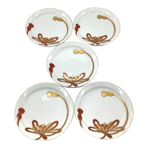 深川製磁 (フカガワセイジ) 銘々皿 菊結び 5Pセット