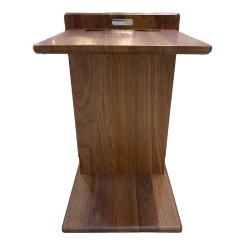 大川家具 (オオカワカグ) ドリンクホルダー付きサイドテーブル ブラウン ウォールナット