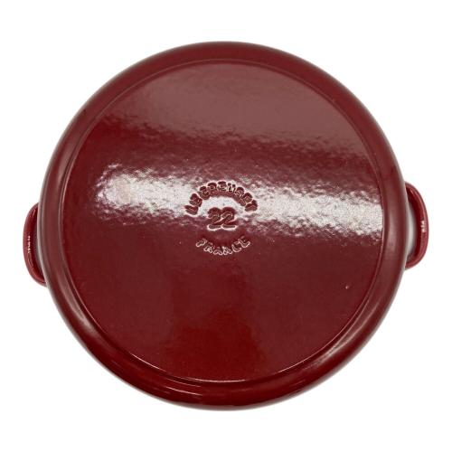 LE CREUSET (ルクルーゼ) 両手鍋 SIZE 22cm レッド ココットロンド