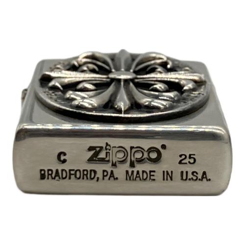 ZIPPO (ジッポ) オイルライター 2025年製 オーバルメタル クロス