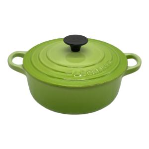 LE CREUSET (ルクルーゼ) 両手鍋 18cm 黄緑 ココット・ロンド