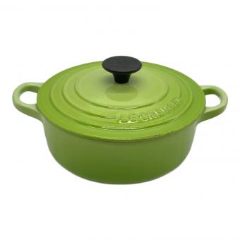 LE CREUSET (ルクルーゼ) 両手鍋 18cm 黄緑 ココット・ロンド
