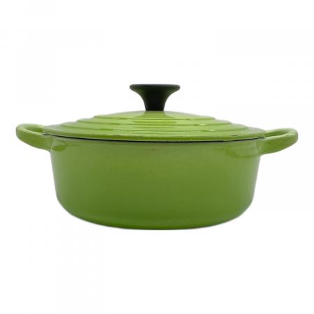 LE CREUSET (ルクルーゼ) 両手鍋 18cm 黄緑 ココット・ロンド