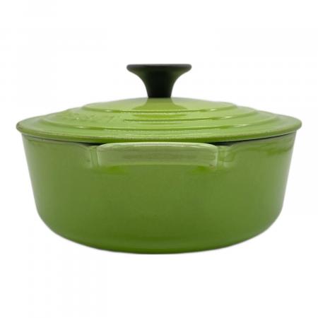 LE CREUSET (ルクルーゼ) 両手鍋 18cm 黄緑 ココット・ロンド