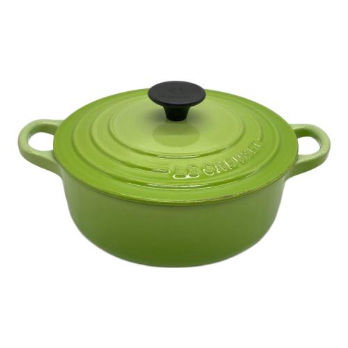 LE CREUSET (ルクルーゼ) 両手鍋 18cm 黄緑 ココット・ロンド
