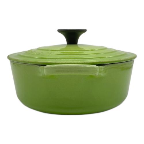 LE CREUSET (ルクルーゼ) 両手鍋 18cm 黄緑 ココット・ロンド