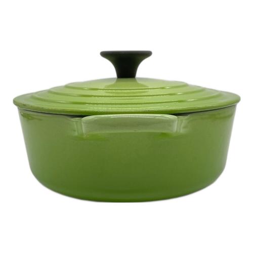 LE CREUSET (ルクルーゼ) 両手鍋 18cm 黄緑 ココット・ロンド