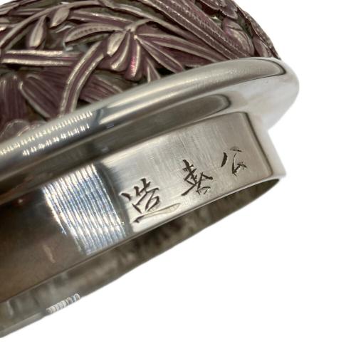 香炉 純銀 四君子 透彫火舎 二重共箱付