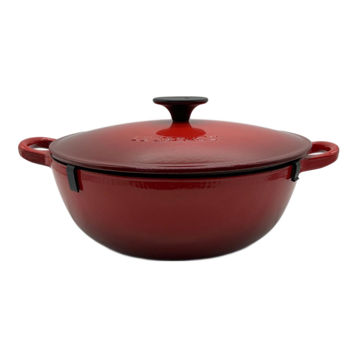 LE CREUSET (ルクルーゼ) 両手鍋 24cm レッド マルミット｜トレファク