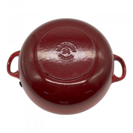 LE CREUSET (ルクルーゼ) 両手鍋 24cm レッド マルミット｜トレファク