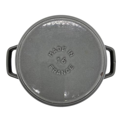 Staub (ストウブ) 両手鍋 16cm グレー ピコ・ココットラウンド