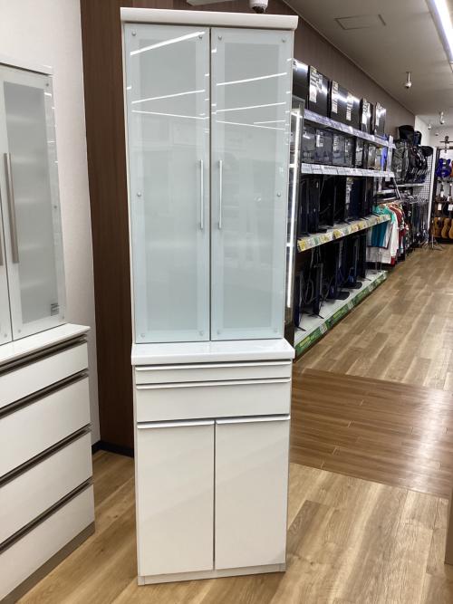 食器棚 ホワイト 59 2枚扉 ハーツ食器棚