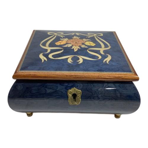 アクセサリーケース オルゴール付 イタリア製 イタリア製 ブルー