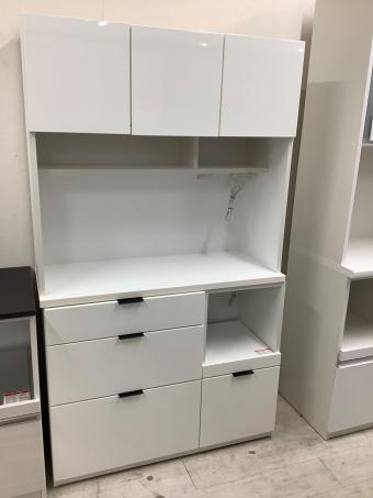 ニトリ レンジボード ホワイト 279 3枚扉 3段引き出し エトナ