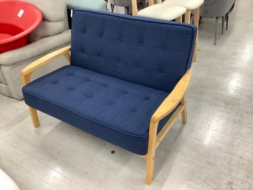 ニトリ 2人掛けソファー ネイビー×ナチュラル 51 ファブリック ルッキ