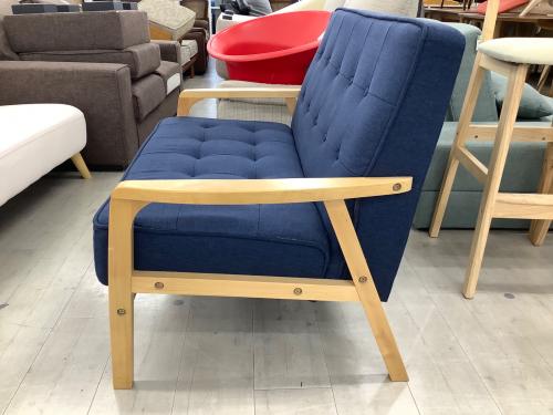 ニトリ 2人掛けソファー ネイビー×ナチュラル 51 ファブリック ルッキ