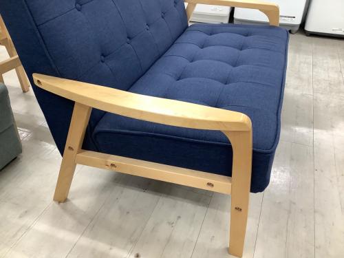 ニトリ 2人掛けソファー ネイビー×ナチュラル 51 ファブリック ルッキ