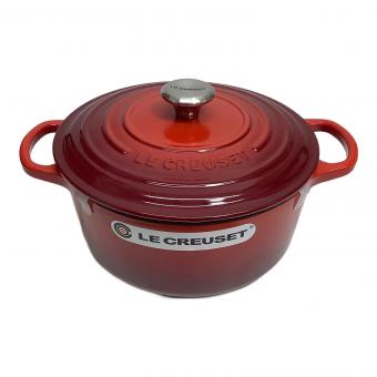 LE CREUSET (ルクルーゼ) 両手鍋 レッド 未使用品 シグニチャー ココット・ロンド