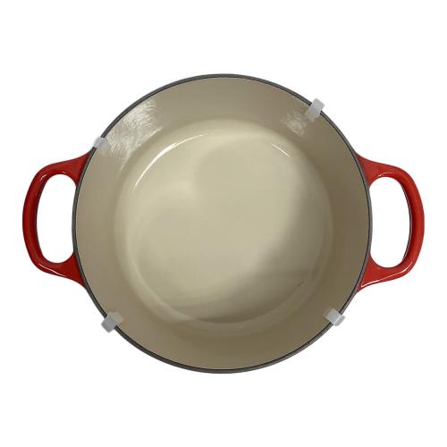 LE CREUSET (ルクルーゼ) 両手鍋 レッド 未使用品 シグニチャー ココット・ロンド