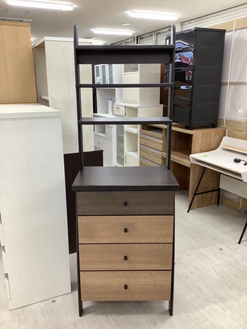 ニトリ チェストラック ブラウン×ナチュラル 235 4段引き出し 3段ラック